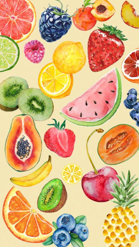 Watercolor Fruit #fruit#summer#watercolor#yellow Fruit Collage, Fruit Fruit, Summer Watercolor, Fruit Summer, Watercolor Fruit, Whatsapp Web, Summer Fruit, Watercolor Painting, Computer