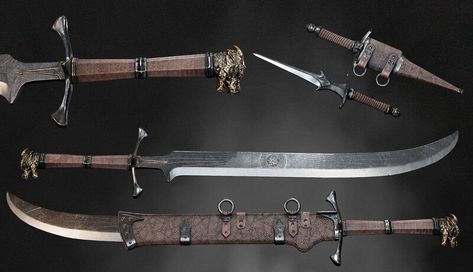 ArtStation - Swordsman Demon , Bert White Broadsword Concept Art, Greatsword Concept Art, Fantasy Greatsword, Magic Greatsword, Dragon Samurai, Longsword Fantasy Art Swords, Types Of Swords, Fantasy Props, Arm Armor