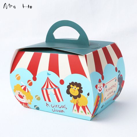 Online Buy Wholesale cute packaging box from China cute packaging ... Circus Cupcakes, Christmas Party Candy, Paper Cake Box, Circus Decorations, Carnival Decorations, Carnival Themed Party, Carnival Themes, Circus Birthday, Kids Party Supplies