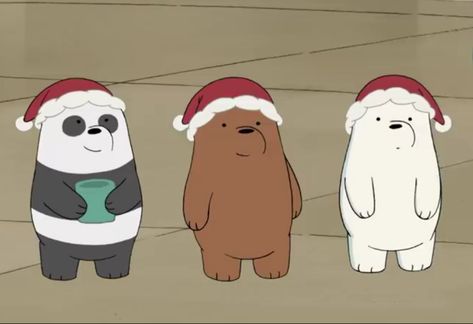 Christmas Aesthetic Matching Pfp, The Three Bare Bears, Cartoon Trio Pfp, Us In Another Universe Trio, 3 Person Matching Pfp Christmas, Christmas Group Pfp, Ice Bear Christmas, 3 Best Friends Pfp, Christmas Trio Matching Pfp