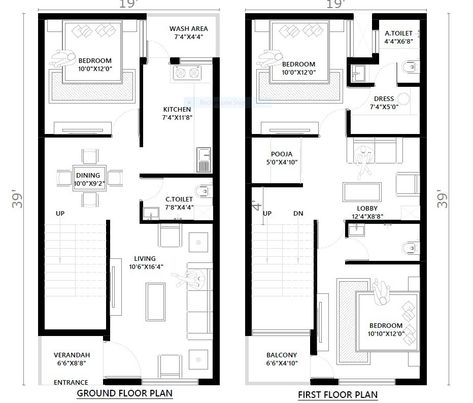 Mini House Plans, 30x40 House Plans, Small House Elevation, Houses Plans, Model House, Model House Plan, Building Plan, House Elevation, Mini House