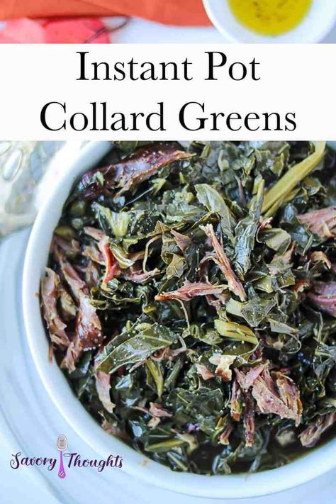 Pressure Cooker Collard Greens, Mustard Greens Recipe Southern, Black Eyed Peas Recipe Crock Pot, Instant Pot Collard Greens, Collard Greens With Smoked Turkey, Greens With Smoked Turkey, Turkey Neck Recipe, Southern Collard Greens, Southern Greens