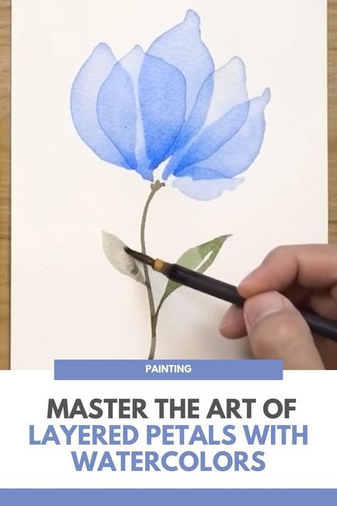 Elevate your watercolor skills with this step-by-step tutorial on creating layered petals. Follow along with a skilled watercolor artist as they teach you their secrets for painting lifelike flowers. Unlock the beauty of layered petals with this technique that's both easy and stunning. Whether you're a beginner or an experienced artist, you'll find joy in incorporating this technique into your next watercolor masterpiece. Don't miss out on the opportunity to take your watercolor skills to... Layered Watercolor Paintings, Watercolor Layering, Layered Watercolor, Watercolor Masterpiece, Watercolor Painting For Beginners, Hello How Are You, Different Types Of Flowers, Transparent Flowers, Watercolor Projects