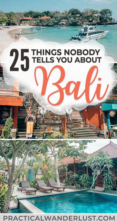 Whether you're visiting Ubud or backpacking the Gilli islands, there will be some surprises. Here's what nobody tells you about backpacking Bali, Indonesia, one of the most popular travel destinations in Southeast Asia. #Bali #travel #Indonesia Bali Backpacking, Beto Carrero World, Voyage Bali, Bali Vacation, Bali Travel Guide, Popular Travel Destinations, Travel Destinations Asia, Southeast Asia Travel, Asia Destinations