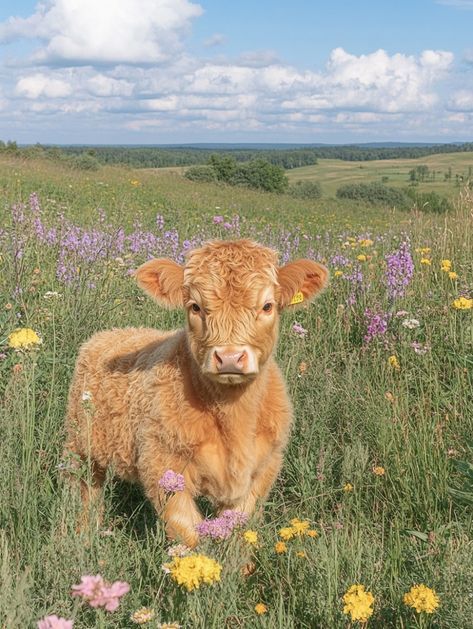 Cute Cow Pics Aesthetic, Cute Fuzzy Animals, Mini Fluffy Cows Highland Cattle, Cute Wild Animal Pictures, Baby Cow Aesthetic, Baby Fluffy Cows, Cute Cow Aesthetic, Fluffy Baby Cows, Cute Cow Pictures