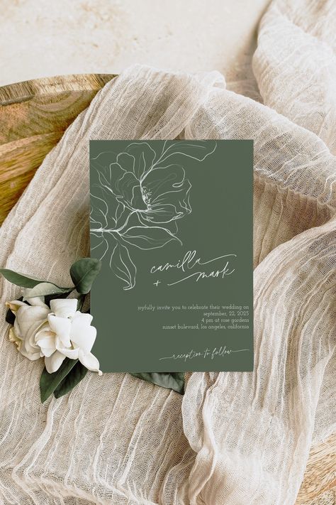 Excited to share this item from my #etsy shop: Botanical Floral Minimalist Wedding Invitation Template, Modern Editable Invitation, Green Minimalist Wedding Invitation Template Download #green #wedding #white #minimalist #weddinginvitation #weddingtemplate #botanicaltemplate #floralinvitation #bohowedding Green Minimalist Wedding, Floral Minimalist, Green Invitations, Bar Diy, Minimalist Wedding Invitation, Simple Elegant Wedding, Floral Save The Dates, Green Wedding Invitations, Wedding Invitation Card Design