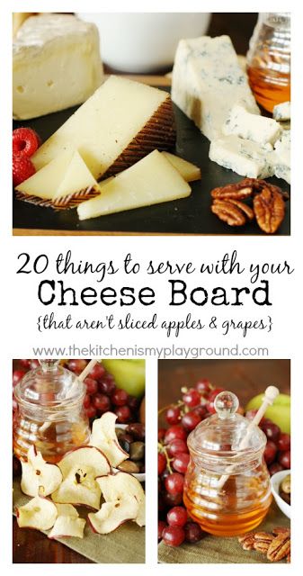 20 Things to Serve with Your Cheese Board {That Aren't... Board Platter Ideas, Cheese Platter Ideas, The Kitchen Is My Playground, Platter Ideas, Sliced Apples, Cheese Trays, Wine And Cheese Party, Charcuterie Inspiration, Cheese Party