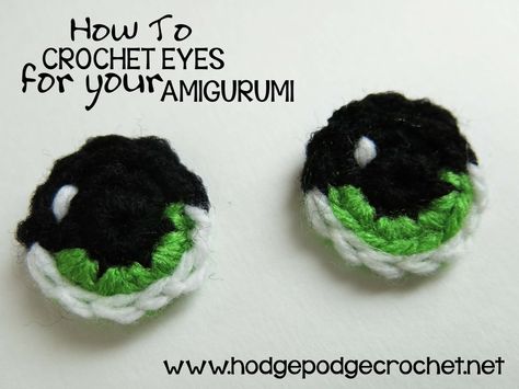 If you still haven't moseyed on over to the brand new HodgePodge Website, now might be a good time to do it!! Amigurumi Eyes, Eyes Pattern, Crochet Eyes, Confection Au Crochet, Pola Amigurumi, Amigurumi Tutorial, Crochet Diy, Crochet Applique, How To Crochet