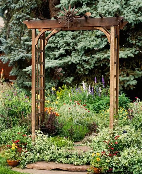 20 Gorgeous Garden Arbor Ideas for an Enchanting Outdoor Space Arbor Design Ideas, Wooden Arbor Ideas, Arbor Over Gate, Front Yard Trellis, Garden Arbour Ideas, Garden Arbor Diy, Garden Arbor Ideas, Diy Garden Arbor, Yard Trellis