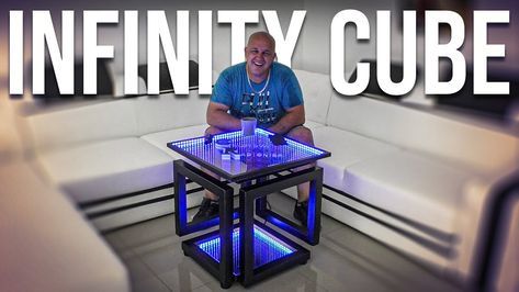 Infinity Table, Infinity Lights, Infinity Cube, Diy Projects Plans, Cube Lamps, Welded Furniture, Cube Table, Infinity Mirror, Industrial Design Furniture