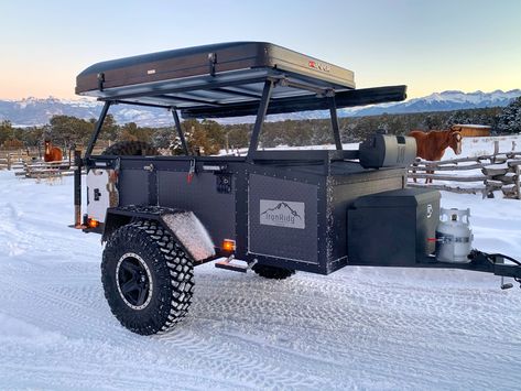 Rooftop Tent Trailer, Overland Trailer Diy, Off Road Tent Trailer, Subaru Camping, Trailer Inspiration, Diy Trailer, Offroad Trailer, Private Rooftop, Camping Trailer Diy