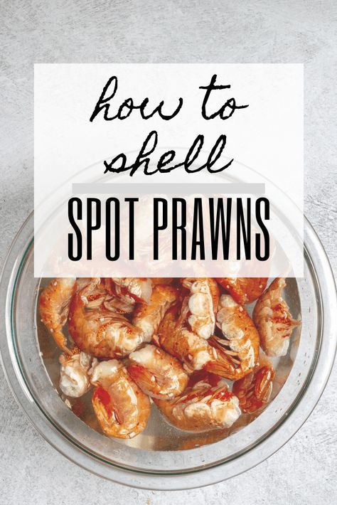 Are you struggling to peel prawns? This tutorial will teach you how to peel spot prawns (the easy way!). Spot Shrimp Recipes, Spot Prawns Recipes, Spot Prawn Recipe, Prawns Appetizers, How To Cook Prawns, Spot Prawns, Shrimp Risotto, Lemon Shrimp, Prawn Recipes