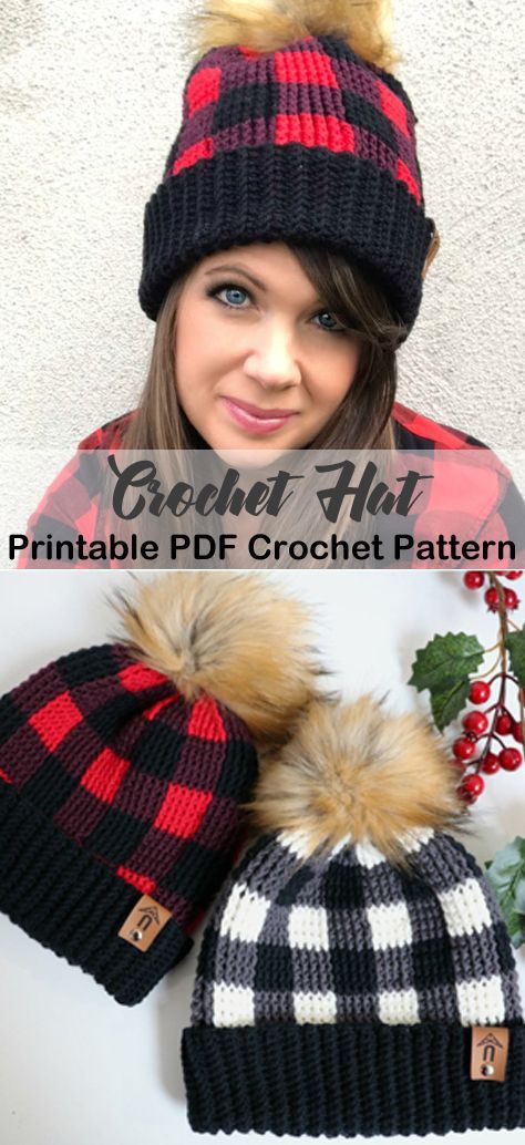 Diy Hobbies, Crochet Caps, Crochet Hat Patterns, Crochet Cowls, Plaid Crochet, Hats Knitted, Knitted Hats Kids, Christmas Hats, Plaid Hats