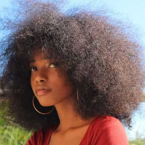 #crowningherqueen #slayingthecrown #naturalhairdaily #healthyhair #natural #hair #blackgirlmagic #naturallycurly #bighair #teamnatural… Poofy Hair, Big Afro, Straight Weave, Hair Care Growth, Hair Flow, Afro Textured Hair, Pelo Afro, Hair Follicles, Big Hoop Earrings