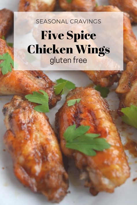 Recipes With 5 Spice Powder, Chinese 5 Spice Recipe Dinners, Chinese Five Spice Recipe Dishes, Five Spice Chicken Wings, Chinese Five Spice Chicken, Gluten Free Wings, Five Spice Recipes, Spicy Chinese Chicken, Fodmap Meals