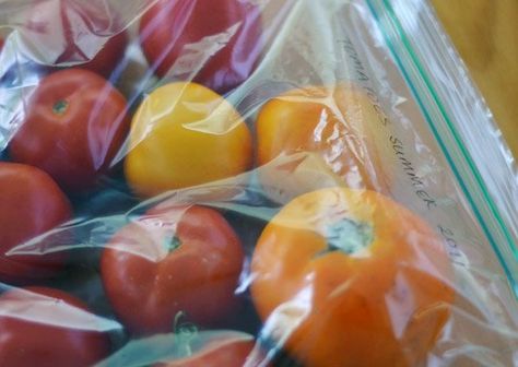 Q: I froze a bag of big beautiful yellow tomatoes to use in the dead of winter. I'd love to make a sauce, but what is the best way to thaw them? Should I leave them on the counter or put the frozen tomatoes directly in the pan and let them thaw as they cook? Sent by Katherine Frozen Tomatoes, Preserve Tomatoes, Freezing Tomatoes, Freezing Vegetables, Yellow Tomatoes, Meadow Garden, Freezer Cooking, Plant Based Eating, Tomato Recipes