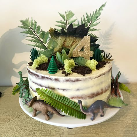 Cake With Dinosaur On Top, Home Made Dinosaur Cake, Dinosaur Round Cake, Dino Volcano Cake, Dinosaur Train Cake, Blue Dinosaur Cake, Simple Dinosaur Cake, Diy Dinosaur Cake, Dinosaur Cakes For Boys