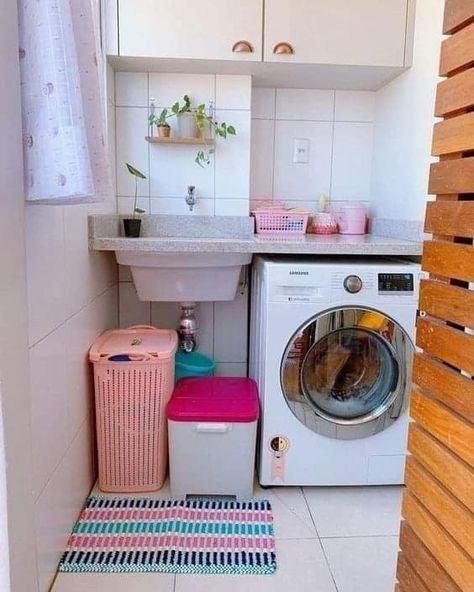 Small Laundry Ideas, Small Home Ideas, Small House Decorating Ideas, Small House Ideas, Easy Room Decor, House Decorating Ideas Apartments, Small House Interior, Casa Vintage, Laundry Decor