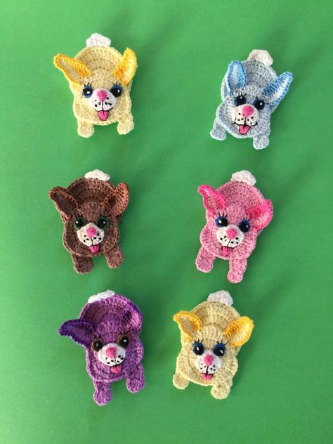 Crochet Rabbit Applique, Crocheted Appliques, Rabbit Applique, Animals Rabbit, Crocheted Animals, Crochet Applique Patterns Free, Crochet Appliques, Amigurumi Rabbit, Crochet Horse