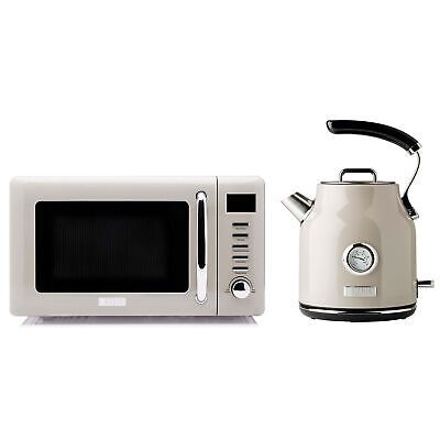 ad eBay - Haden Cotswold Retro 0.7 Cu Ft Microwave Oven with Dorset 1.7L Electric Kettle - Buy Now, click the link (eBay) Bar Supplies, Microwave Oven, Small Kitchen Appliances, Tea Kettle, Electric Kettle, Oven, Electricity, Stainless Steel, Things To Sell