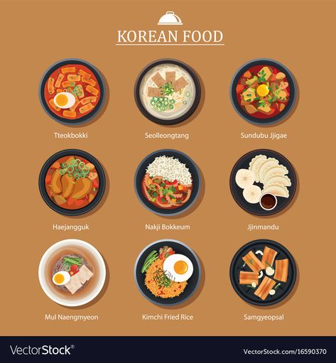 Street Food Illustration, Koreansk Mad, South Korean Food, Korean Words Learning, Food Infographic, K Food, Korean Street Food, Korean Language Learning, Learning Korean