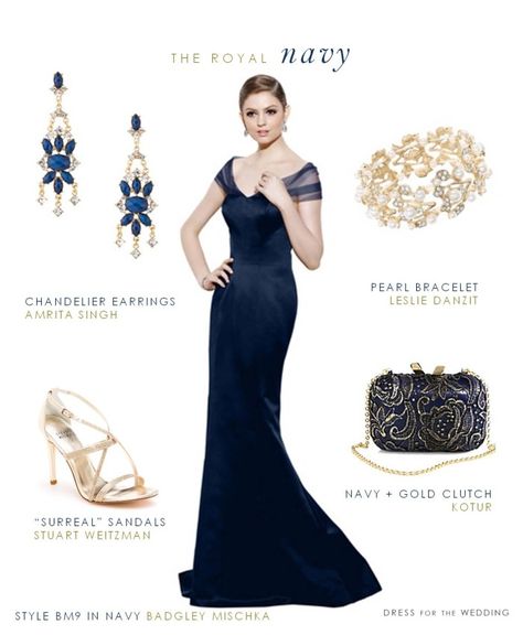 Navy Blue Gown for Mother of the Bride Navy Blue Dress Accessories, Navy Dress Accessories, Blue Dress Accessories, Navy Dress Outfits, Navy Dress Outfit Wedding, Navy Dress Outfit, Navy Formal Dress, Navy Blue Gown, Garden Party Dresses For Women