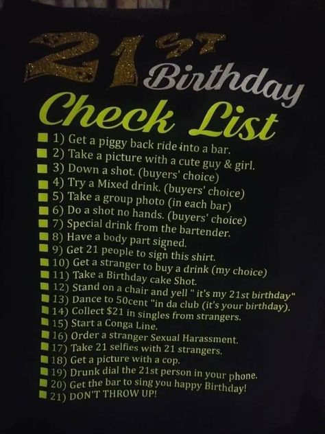 21 Birthday Ideas For Guys, Birthday Checklist, 21st Birthday Checklist, Guys 21st Birthday, Piggy Back Ride, 21st Bday Ideas, Mens Birthday, 21 Birthday, Mens Birthday Party