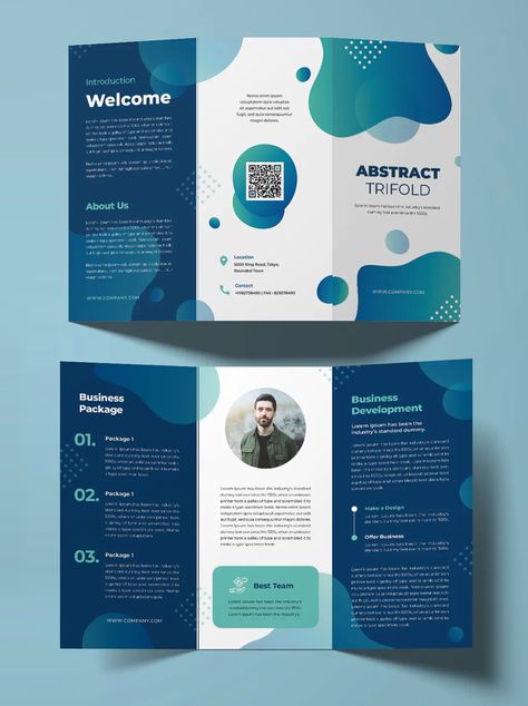 Business Trifold Brochure Design InDesign INDD Broshor Design Idea, Brouchers Design Ideas, Broshor Design Graphics, Liflet Design, Trifold Brochure Design Creative, Brochure Design Creative Graphics, Leaflet Design Ideas, Colorful Brochure, Bifold Brochure Design