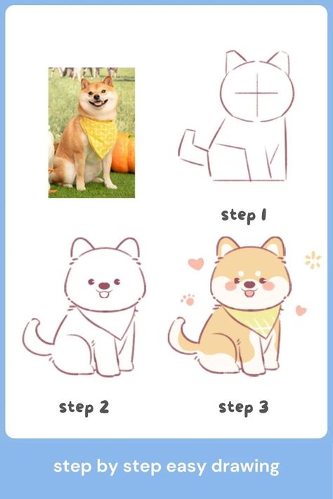 how to draw a shiba inu step by step – BUJO ART Kawaii Tutorial Drawing, Cute Shiba Inu Drawing, Kawaii Dog Drawing, Shiba Drawing, Shiba Inu Drawing, Shiba Inu Art, Chibi Dog, Animal Tutorial, Drawing Dogs