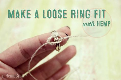 Make a loose ring fit better with hemp string or cord. Find out how to use a simple knot to make rings stay together or give your loose rings a snugger fit. Make A Ring Smaller, Flower Engagement Ring Set, Ring Holder Diy, Single Diamond Necklace, Ring Size Adjuster, Gold Flower Ring, Ring Spacer, Resize Ring, Flower Engagement Ring