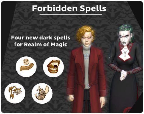 Four dark new spells for The Sims 4 Realm of Magic Sims 4 Witch Cc, Los Sims 4 Mods, Sims 4 Traits, Sims 4 Studio, The Sims 4 Packs, Sims 4 Game Mods, Sims 4 Expansions, Sims 4 Gameplay, Casas The Sims 4