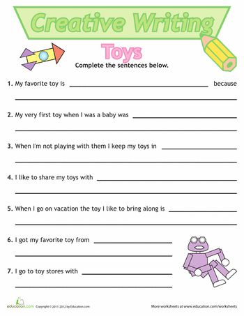 Worksheets: Sentence Writing: Toys Toys Worksheet, Sentence Writing Worksheets, Toys Topic, Writing Sentences Worksheets, Creative Writing Worksheets, Writing Sentences, 1st Grade Writing, First Grade Writing, Practice Writing