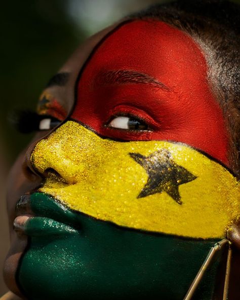 Ghana Aesthetic, Ghana Flag, African Flag, Rasta Colors, West Africa, Ghana, Face Paint, Carnival Face Paint, Carnival