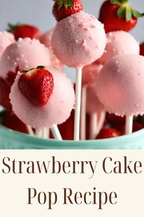 Treat yourself to the delightful sweetness of homemade strawberry cake pops. These bite-sized delights are ideal for any gathering, blending the irresistible taste of fresh strawberries with moist cake and creamy frosting. Experience a burst of fruity goodness with each bite, thanks to this simple yet delicious recipe. Strawberry Pop Cake, Strawberry Cake Pop, Cake Puck, Strawberry Cake Pops, Homemade Strawberry Cake, Strawberry Pop, Strawberry Stuff, Strawberry Things, Creamy Frosting