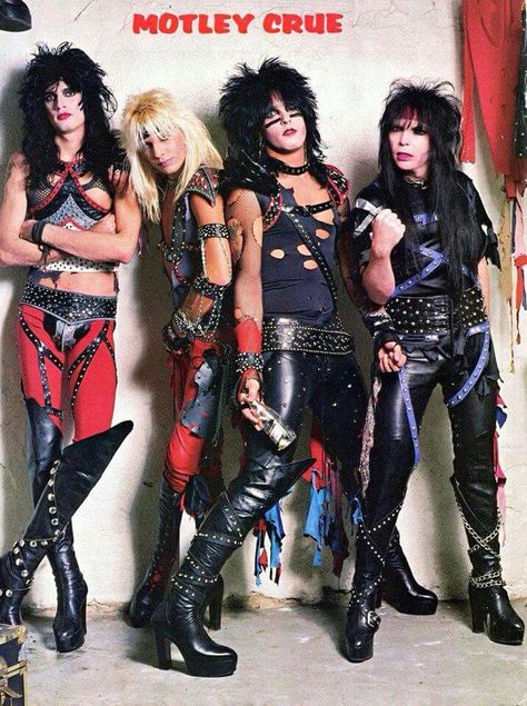 Rock Band Costumes, 80s Rock Fashion, Vince Neil, Motley Crüe, 80s Costume, Heavy Metal Art, Bruce Dickinson, Rock Of Ages, Nikki Sixx