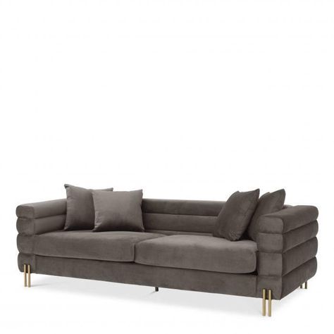 Covered Sofa, Sofa Models, L Sofas, Grey Velvet Sofa, Unique Sofas, Furniture Design Chair, Streamline Moderne, Sofa Lounge, Luxury Furniture Brands