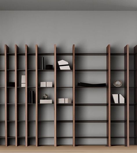 Shelves On Wall, Minimal Bookshelf, Contemporary Interior Design Living Room, Modern Office Interiors, Study Room Design, Diy House Renovations, Joinery Design, Bookcase Design, Shelving Design