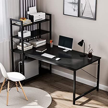 Desk Station, Simple Computer Desk, Simple Apartments, Computer Desk With Storage, Computer Desk With Shelves, Foldable Furniture, Modern Computer Desk, Desk With Storage, Pc Table