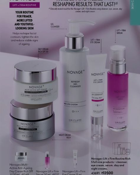 Premium range #oriflame #novage #womenhealth #instagood Oriflame Novage, Gel Cleanser, Skin Serum, Night Creams, Eye Cream, Womens Health, Anti Aging, Serum, Facial