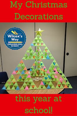 Wilcox's Way: The Best Math Christmas Project Ever Christmas Math Project, Classroom Christmas Tree, Christmas Tree Math, School Christmas Tree, Math Activities Middle School, Math Projects Middle School, Winter Math Games, Stem Activities Middle School, Math Stem Activities