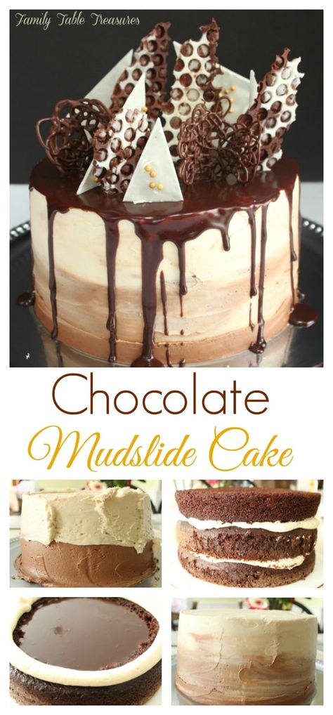 Mudslide Cake, Kahula Cake, Flavor Combos, Dark Chocolate Cake, Foodie Friday, Boozy Desserts, Dark Chocolate Cakes, Family Table, Bday Cake