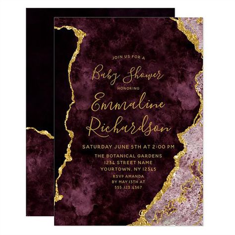 Agate Wedding, Boho Baby Shower Invitations, Woodland Baby Shower Invitations, Couples Shower Invitations, Country Wedding Invitations, Baby Shower Invitations For Boys, Wedding Card Design, Burgundy And Gold, Baby Shower Invites For Girl