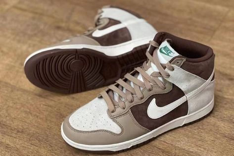 Nike Dunks High, All Nike Shoes, Cargo Khaki, Nike Dunk High, Dunk High, Aesthetic Shoes, Brown Sneakers, Sneakers Outfit, Dream Shoes