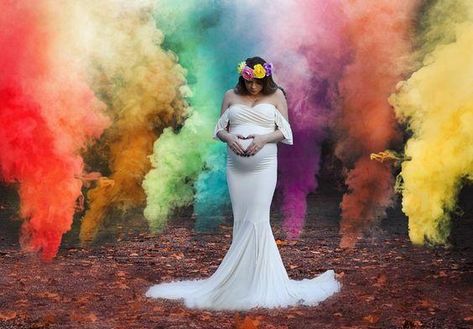 Rainbow Maternity Pictures, Rainbow Maternity Photoshoot, Rainbow Maternity Shoot Ideas, Ivf Maternity Photography, Rainbow Baby Photoshoot Maternity, Rainbow Baby Maternity Shoot, Rainbow Baby Announcement Photoshoot, Rainbow Baby Newborn Pictures, Halloween Pregnancy Photoshoot