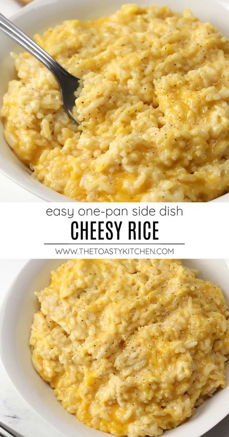 Cheesy Rice Bake, Cheesy Rice Recipes Side Dishes, Easy Cheesy Rice Recipes, Cheesy Rice Pilaf, Cheesy Rice Soup, Four Cheese Rice A Roni Recipes, Side Dish Rice, Cream Cheese Rice Recipes, Supper Rice