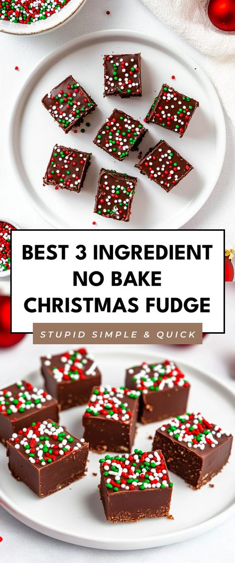 Image for Best 3 Ingredient No Bake Christmas Fudge 3 Minute Fudge, No Bake Fudge, No Bake Christmas, Clematis Varieties, Bake Christmas, Vegan Fudge, Easy Holiday Treats, Christmas Fudge, Candy Fudge