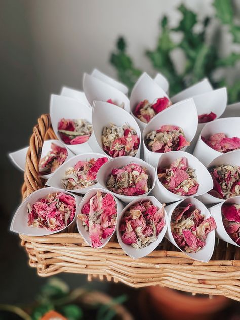 Confetti Canon Wedding, Flower Confetti Cones, Wedding Cones, Dried Flower Confetti, Welsh Wedding, Dried Flower Wedding, Throwing Confetti, Wedding Toss, Confetti Cones