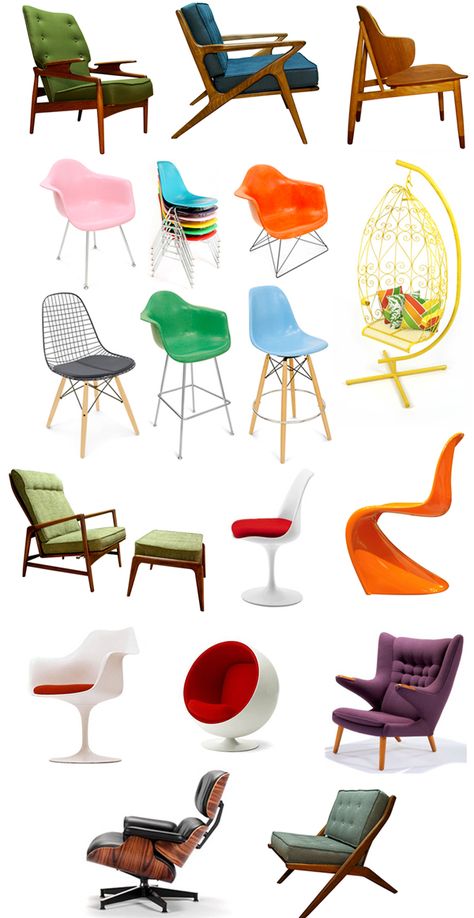 Modern Retro Decor, 70s Interior, Retro Interior Design, Mcm Furniture, Iconic Chairs, Iconic Furniture, Mid Century Modern Living Room, Retro Chair, Retro Interior