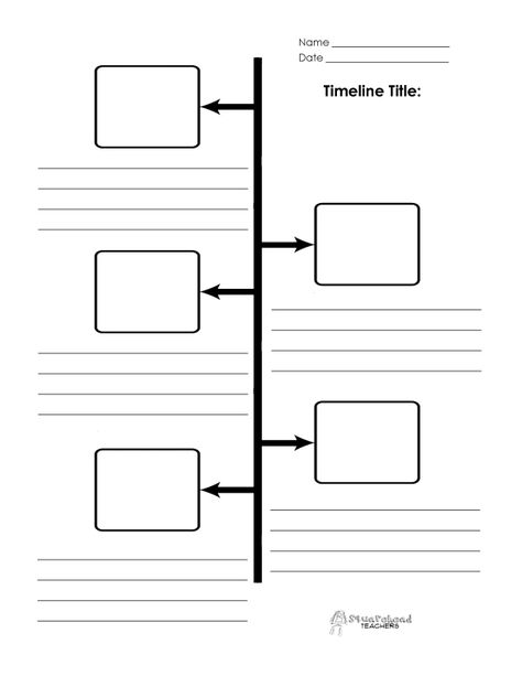 Squarehead Teachers: printable blank timeline with boxes and lines History Timeline Template, Project Timeline Template, Timeline Project, خريطة ذهنية, Timeline Template, Create A Timeline, Time Line, Sequence Of Events, Social Studies Lesson