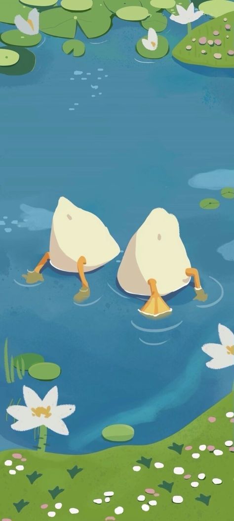 Ducks Cute Wallpaper, Animated Duck Wallpaper, Goose Iphone Wallpaper, Goose Wallpapers Iphone, Cute Duck Wallpaper Iphone, Cute Ducks Wallpaper, Kkchenwei Wallpaper, Duck Art Wallpaper, Duck Lockscreen